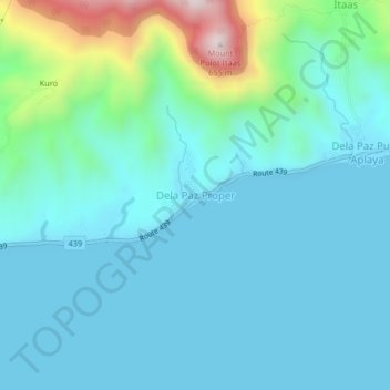 Mappa topografica Dela Paz Proper, altitudine, rilievo