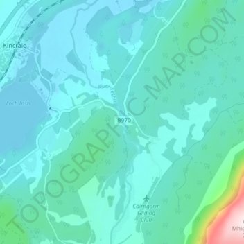 Mappa topografica Feshiebridge, altitudine, rilievo