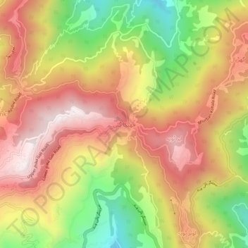 Mappa topografica Jhika Gali, altitudine, rilievo
