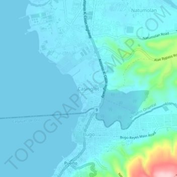Mappa topografica Casinglot, altitudine, rilievo