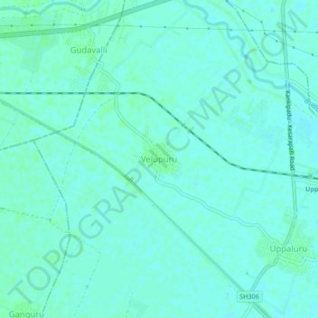 Mappa topografica Velupuru, altitudine, rilievo