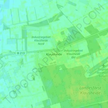 Mappa topografica Klausheide, altitudine, rilievo