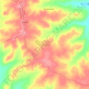 Mappa topografica Nagtala, altitudine, rilievo