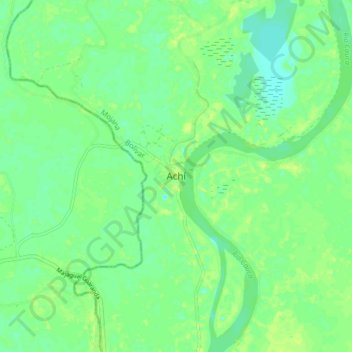 Mappa topografica Achí, altitudine, rilievo