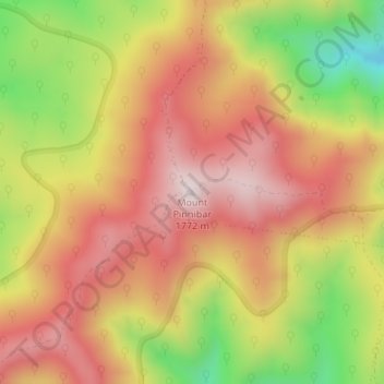 Mappa topografica Mount Pinnibar, altitudine, rilievo