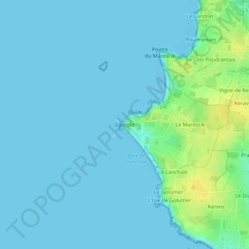 Mappa topografica Loscolo, altitudine, rilievo