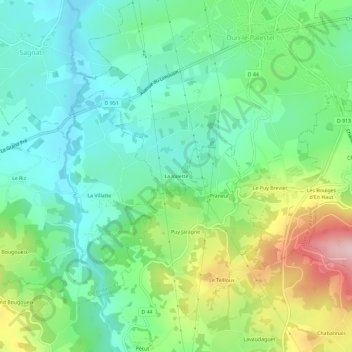 Mappa topografica La Valette, altitudine, rilievo