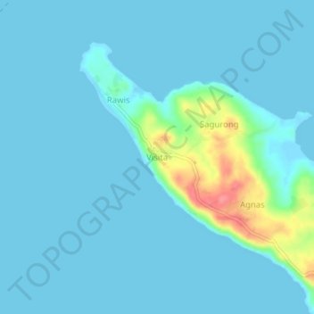 Mappa topografica Visita, altitudine, rilievo
