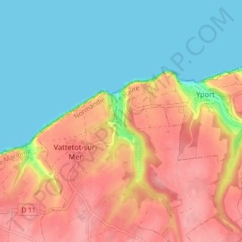 Mappa topografica Vaucottes, altitudine, rilievo