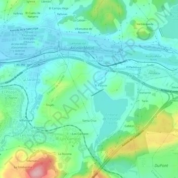 Mappa topografica Overo, altitudine, rilievo