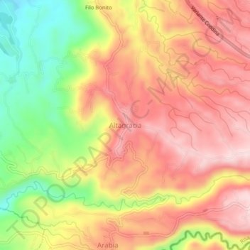 Mappa topografica Altagracia, altitudine, rilievo