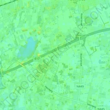 Mappa topografica Klein-Gent, altitudine, rilievo