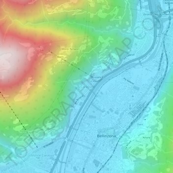 Mappa topografica Carasso, altitudine, rilievo