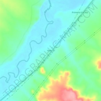 Mappa topografica Violeta, altitudine, rilievo