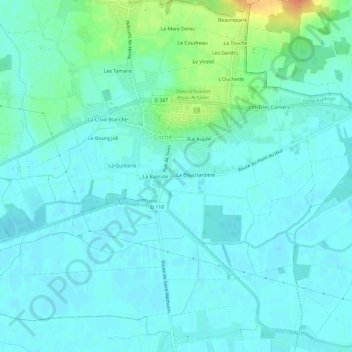 Mappa topografica Grasseval, altitudine, rilievo
