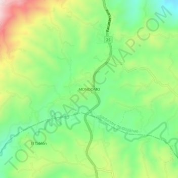Mappa topografica MONDOMO, altitudine, rilievo