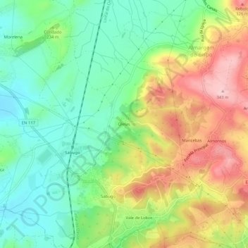 Mappa topografica Olelas, altitudine, rilievo