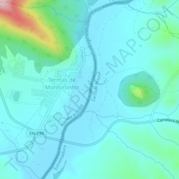 Mappa topografica Rio Erges, altitudine, rilievo