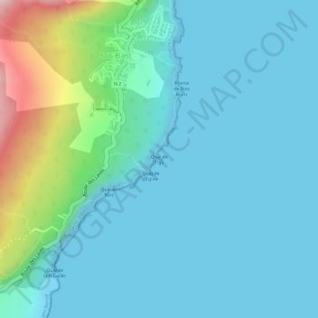 Mappa topografica Quai de Tigo, altitudine, rilievo