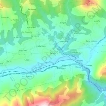 Mappa topografica Serpiedo, altitudine, rilievo