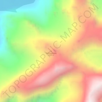 Mappa topografica Qalutaassuaq, altitudine, rilievo