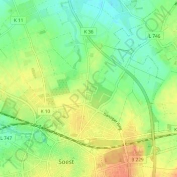 Mappa topografica Walburgerhofe, altitudine, rilievo