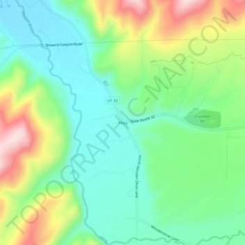 Mappa topografica Peoa, altitudine, rilievo