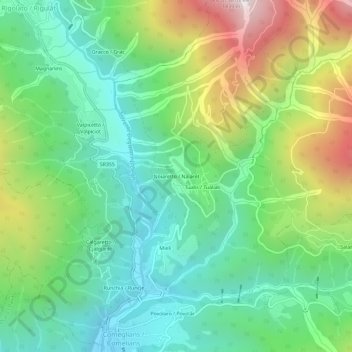 Mappa topografica Noiaretto, altitudine, rilievo