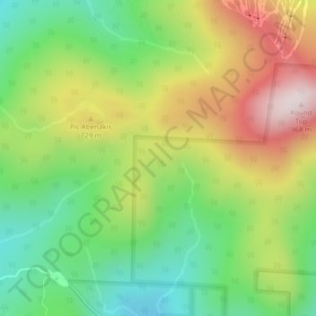 Mappa topografica Monts Sutton, altitudine, rilievo