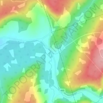 Mappa topografica Portage Vale, altitudine, rilievo
