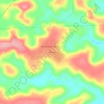 Mappa topografica Pitinga, altitudine, rilievo