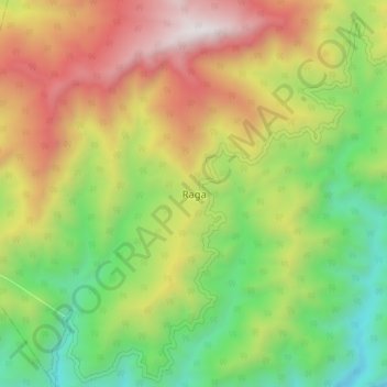 Mappa topografica Raga, altitudine, rilievo