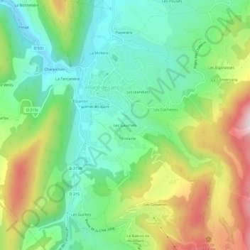 Mappa topografica Les Gauchets, altitudine, rilievo