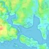 Mappa topografica La Pointe Des Émigrés, altitudine, rilievo