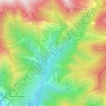 Mappa topografica Granges de la Pia, altitudine, rilievo