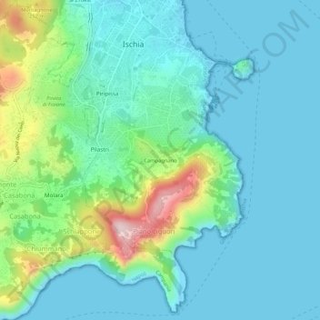 Mappa topografica Campagnano, altitudine, rilievo