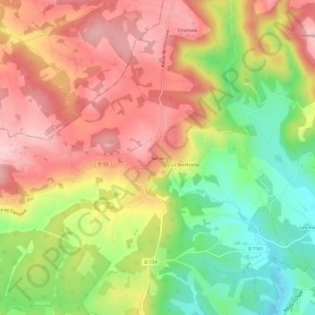 Mappa topografica Sanas, altitudine, rilievo