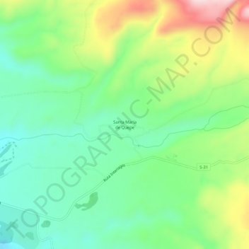 Mappa topografica Santa María de Quepe, altitudine, rilievo