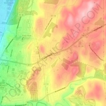 Mappa topografica Sycaway, altitudine, rilievo