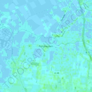 Mappa topografica Potshausen, altitudine, rilievo