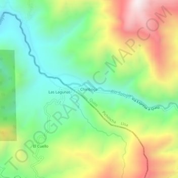 Mappa topografica Chiriboga, altitudine, rilievo
