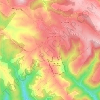 Mappa topografica Lou Rougeairas, altitudine, rilievo