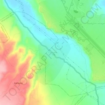 Mappa topografica Ichgam, altitudine, rilievo