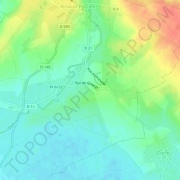 Mappa topografica Les Aubagnes, altitudine, rilievo