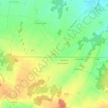 Mappa topografica Joué, altitudine, rilievo