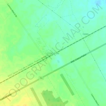 Mappa topografica Villa Alba, altitudine, rilievo