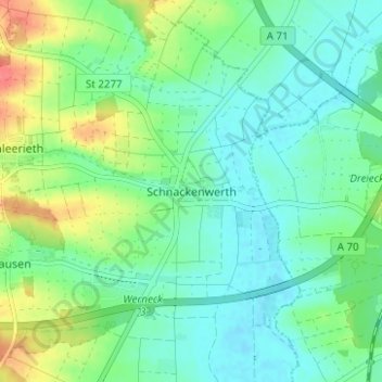 Mappa topografica Schnackenwerth, altitudine, rilievo