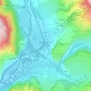 Mappa topografica Eygliers Gare, altitudine, rilievo
