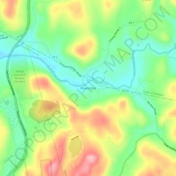 Mappa topografica Mount Ross, altitudine, rilievo
