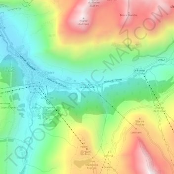 Mappa topografica Le Laisinant, altitudine, rilievo